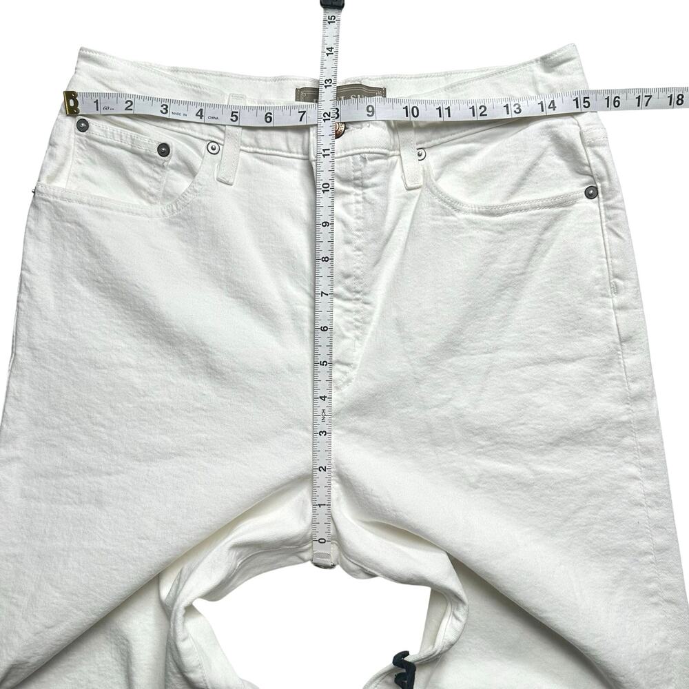 Point Sur | Women | White High Rise Boot Cut Raw Edge Denim Jeans | Size 30 - Picture 4 of 13